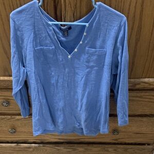 Chaps Blue Long Sleeve Top